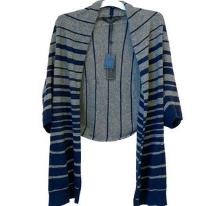 BCBG Unique scarf front convertible cropped cardigan